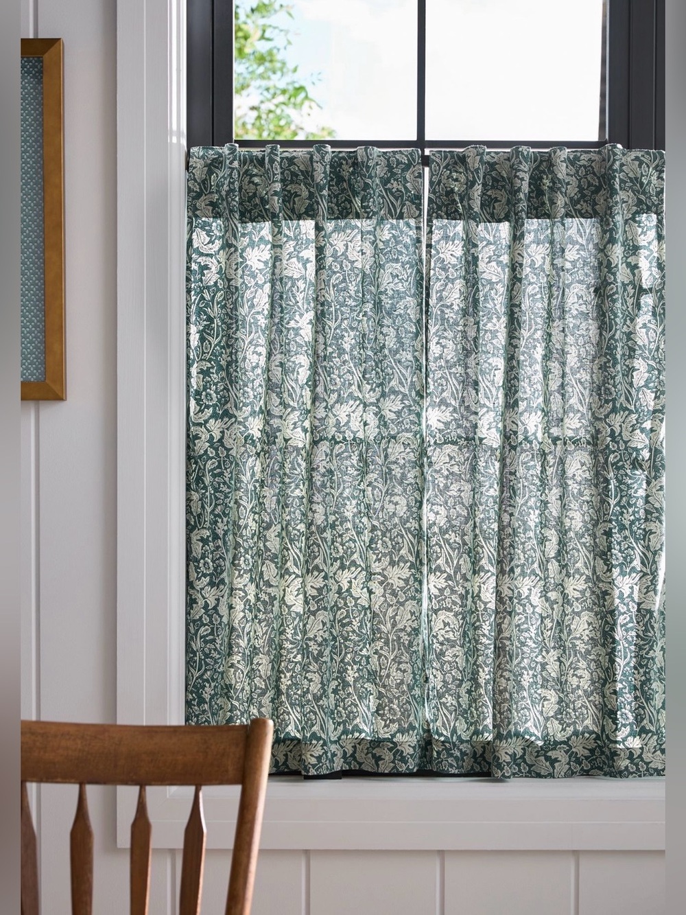 Anthropologie Hyacinth Printed Café Curtains, Set of 2